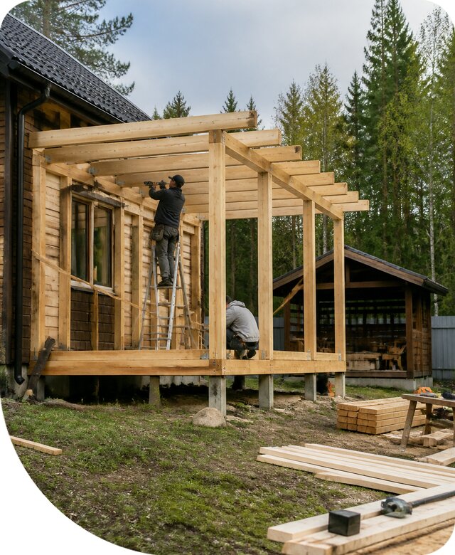 Строительство пристроек и построек на участке в Кургане