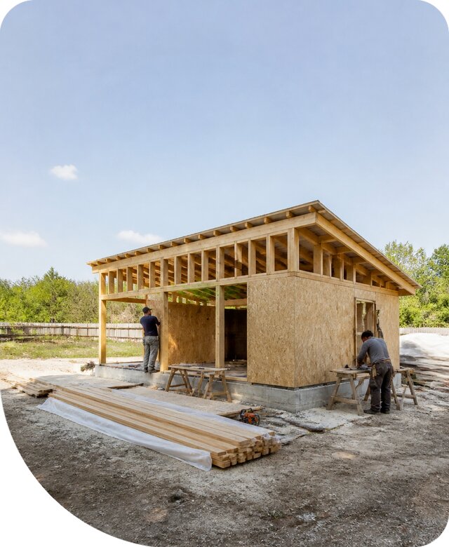 Хозблок с мастерской под ключ для частного участка в Кургане